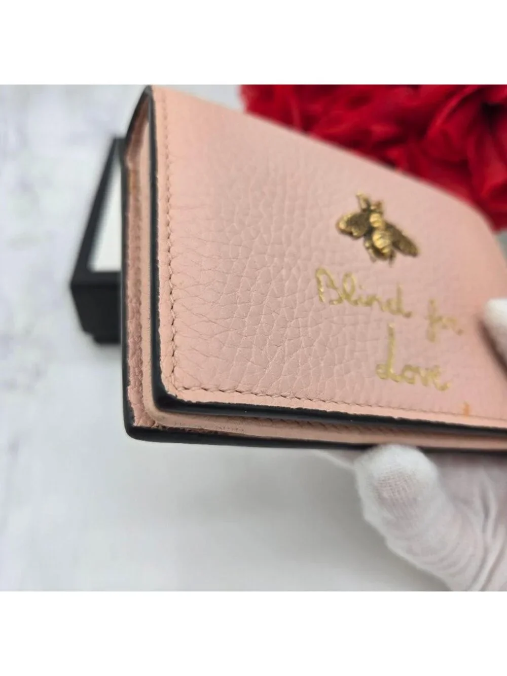 Gucci Fold Wallet Animalier Bee Leather